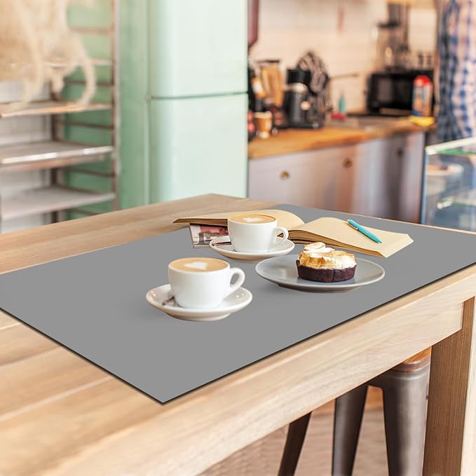 Silicone Protector Mat 47x24 Inch, Gray | 1.3mm silicone mat, heat resistant, non-slip & waterproof. Ideal for baking, painting, resin, welding and table protection.
