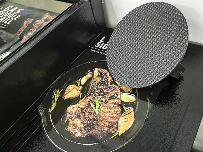 Firsgrill Burger Press 7.08" Round,Heavy-Duty Cast Iron Smash Burger Press Meat Steak With Wood Handle for Blackstone Camp chef Pitboss Weber Griddle Grills(Round) | Heavy Duty Good for Blackstone Camp chef Pitboss Weber Griddle