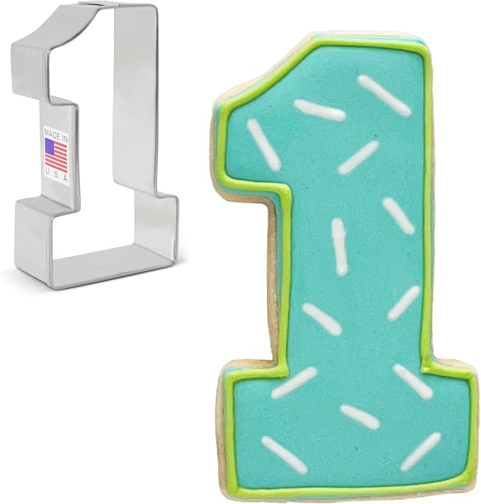 Ann Clark Number One #1 Cookie Cutter, 3-1/4" Made in USA | Celebrate All of Your Firsts! Perfect Size and Shape from America's Largest Cookie Cutter Maker, Food-Safe American Steel