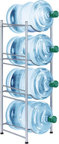SEHERTIWY 5 Gallon Water Jug Holder, 4-Tier Bottle Holder for Home, Office | Heavy Duty Water Storage Rack Save Space, SILVER