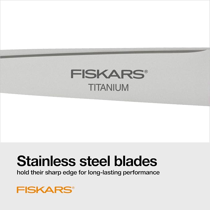 Fiskars 8” SoftGrip Titanium All Purpose Scissors for Office, 3-Pack | Ergonomic Handles for Everyday Cutting Tasks, Multipurpose Sharp Scissors for Home, Office, Crafts, Multicolor