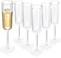 Ciaell 24 Pack Plastic Champagne Flutes for Weddings Birthdays | 6 oz Vintage Flower Wavy Toasting Cups, Heavy Duty Plastic, Champagne Wine Mimosas Beverages for Parties Outdoor