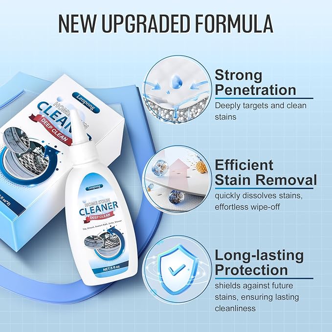 Leopong Cleaner Gel for Washer, Fridge Seal, Shower & Tile, 5 fl oz | Deep cleaning formula | Reaches narrow gaps and corners | Multi-surface household use | Easy application design