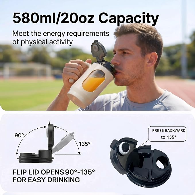 Portable Blender 20oz Personal Electric Juicer Cup with 12 Blades Auto Cleaning，Rechargeable Travel Blender for Smoothies, Shakes, Salsa, Ice Crushing & Frozen Drinks,with Lid for Direct Drinking