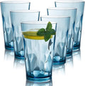 JGIRL Unbreakable Plastic Drinking Glasses,Set of 6,16 Ounces (Blue) | 16 oz plastic Tumbler Cups, Shatterproof Drinking Cups, Plastic glass cup,cups for kitchen ,cup set, Dishwasher Safe