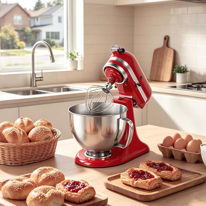 5QT Stainless Steel Mixer Bowl for KitchenAid Tilt Head Stand Mixer | Fits 4.5-5 Quart Models, for KitchenAid Mixer Bowl, for KitchenAid Accessories and Attachments, Dishwasher Safe
