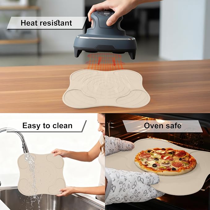 2-Pack Silicone Air Fryer Trivets, Custom Fit for Crispi PowerPod FN101GY FN101SG FN101ST, Heat Resistant Lid Mat, Essential Crispi Accessories