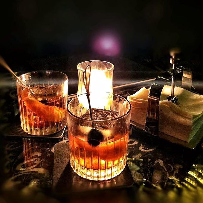 GLASKEY Whiskey Glasses Set of 4,Lead-Free Crystal Old Fashioned Glass,300ml Rocks Glass Tumblers for Drinking Bourbon,Cognac,Irish Whisky,Whiskey Gifts for Men