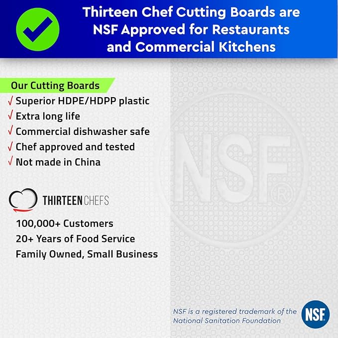 Commercial Grade Red Cutting Board - 24 x 18 Extra Large 1/2" Thick for Meats, Superior HDPP Plastic, NSF and Food Service Ready