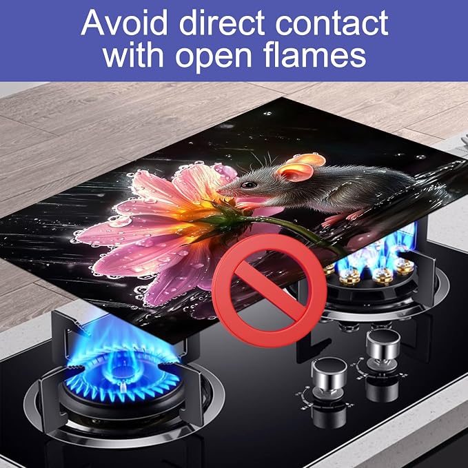 HOMETITUTE Rainy Mouse Stove Top Cover 28x20 Diatomite Mat