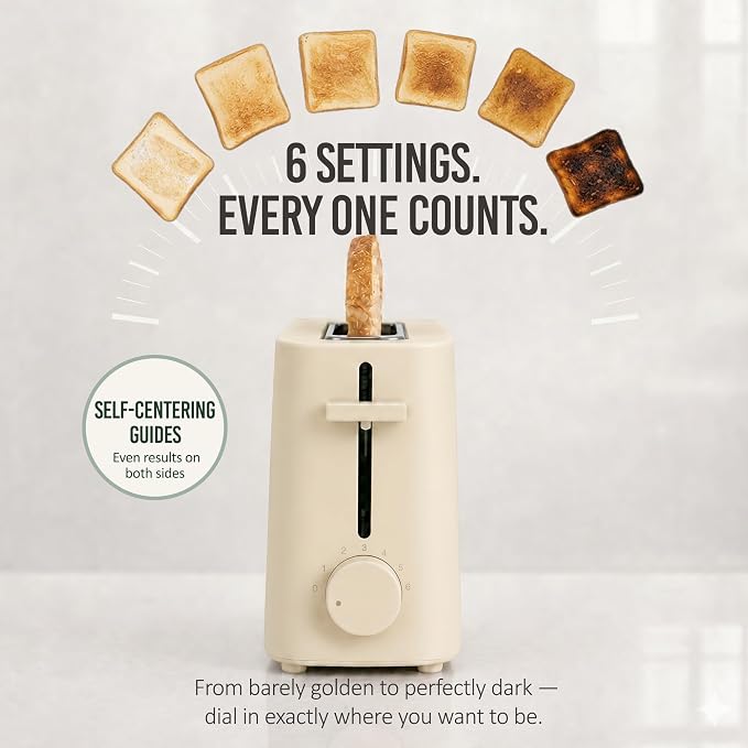 Nostalgia Slim 2-Slice Toaster – Wide Slot – Space-Saving Design – Adjustable Browning Dial – 10-inch Long Slot Fits 2 Slices of Bread or Bagel Halves – Drop-down Crumb Tray – Oatmeal
