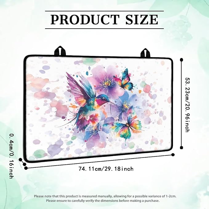 Hummingbird Splash Stove Top Covers for Electric, Heavy Duty Silicone Glass Countertop Protector, Heat Resistant Range Ceramic Stove Top Covers Mat, Induction Cooktop Protector Home Decor