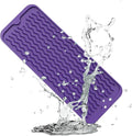 ZLR Small Dish Drying Mat for Kitchen Counter, 6"x17", Meadow Violet | Narrow Silicone Drainer for Apartment, Dorm & RV, Wavy Ridges Quick-Dry, Non-Slip, Rolls Up, Dishwasher Safe