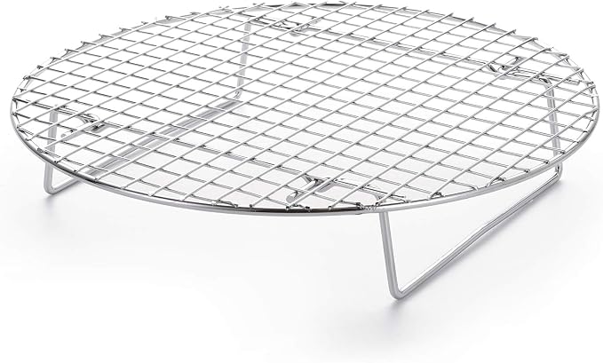 Foraineam 4 Pack 10.5 inch Steamer Rack Round Grilling Rack for Cooling Steaming Baking Cooking, Lifting Food in Pots, Cake Pan, Pressure Cooker and Oven