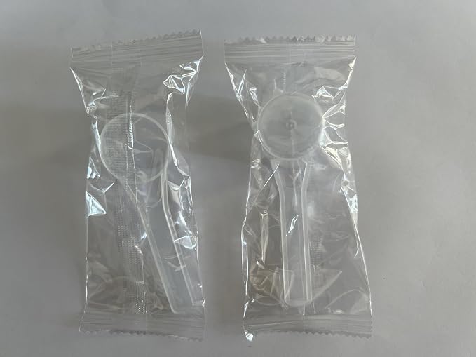 Long handle Clear Plastic Measuring Scoops 2 Pack - 15ml 10ml 5ml 3-in-1 Multi-Measurement Scoopers for Protein Powder, Creatine, Supplements and Liquids - Food Grade BPA Free PP Material