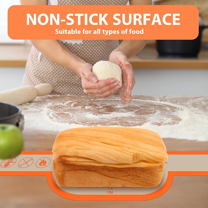 Silicone Bread Sling Oval and Round, 2Pcs Non-Stick Reusable Bread Sling, Sourdough Tools & Dutch Oven Accessories, Orange