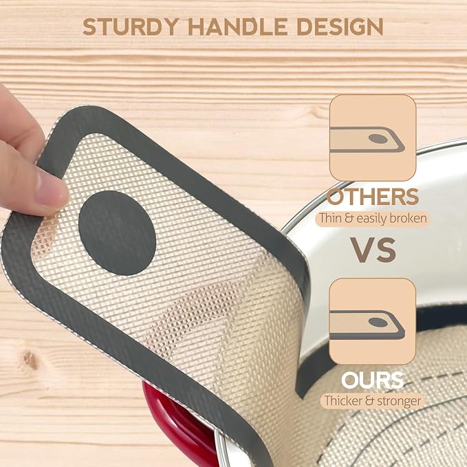 Silicone Bread Sling, Sourdough Transfer, Nonstick, 2 Pack Round | Easy Cleanup & Reusable Baking Mats, Sour Dough Tools & Supplies for Dutch Oven, Gray