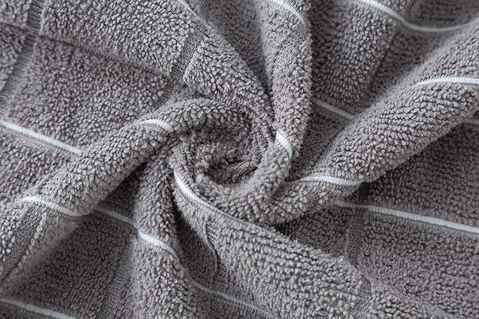 Microfiber Dish Towels - Soft, Super Absorbent and Lint Free Kitchen Towels - 8 Pack (Lattice Designed Gray Colors) - 26 x 18 Inch