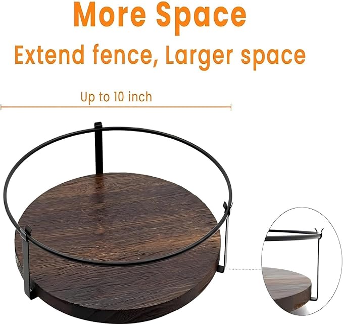 Lazy Susan Turntable Organizer for Table Top 10" （Black） | Round Wooden Lazy Susan for Cabinet, Farmhouse Decorative Tray for Coffee Table, Kitchen Organizer, Center Piece Decor, Ru