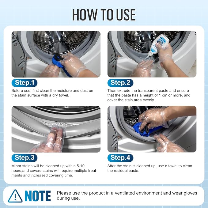 Leopong Cleaner Gel for Washer, Fridge Seal, Shower & Tile, 5 fl oz | Deep cleaning formula | Reaches narrow gaps and corners | Multi-surface household use | Easy application design