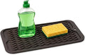 ZLR Silicone Sink Caddy & Sponge Holder, 6"x12", Coffee | Sink Organizer for Soap, Sponge & Brush, Doubles as Bathroom Vanity Tray, Raised Lip, Non-Slip Food-Grade Silicone