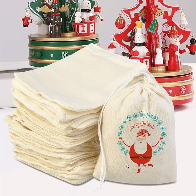 Tayfremn 200Pcs Cotton Drawstring Bags, Reusable Muslin Bag Natural Cotton Bags with Drawstring Produce Bag Bulk Gift Jewelry Pouch for Party Wedding Home Storage, Natural Color (4 x 3 Inches)