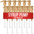 12 Pcs Coffee Syrup Dispenser Pump, Compatible with Torani & Skinny | 25.4 Oz (750ml) Glass Bottles; Precise 0.3 Oz Dispensing; Coffee Bar Accessories, Dirty Soda Bar, & Lemonade Stand Supplies