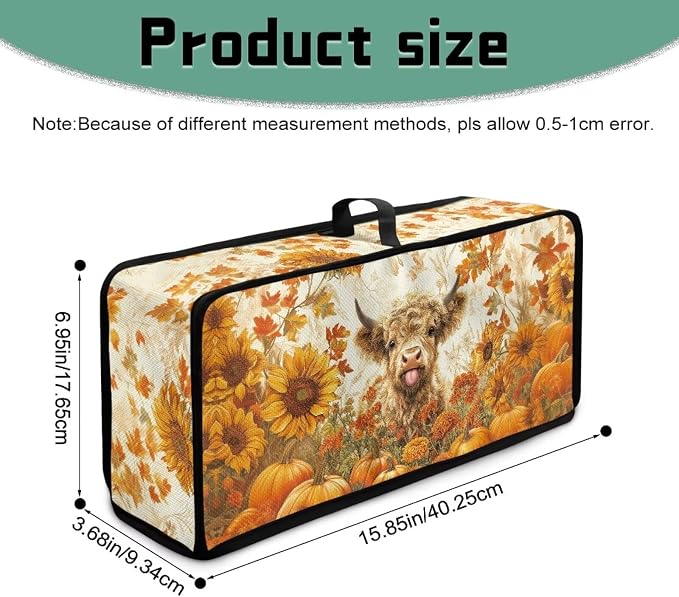 ZDCUSTOM Toaster Dust Cover, Long Washable Autumn Toaster Cover Bread Maker Dust Fingerprint Protection, Kitchen Appliance Protector, Fall Sunflower Cow