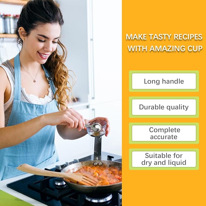 2PCS 1Tbsp(15ml, 1/2oz) Measuring Spoon, Stainless Steel Measure Scoop | Silicone Grip, Accurate, BPA-Free, Dishwasher Safe, Engraved Marking, Kitchen Essential