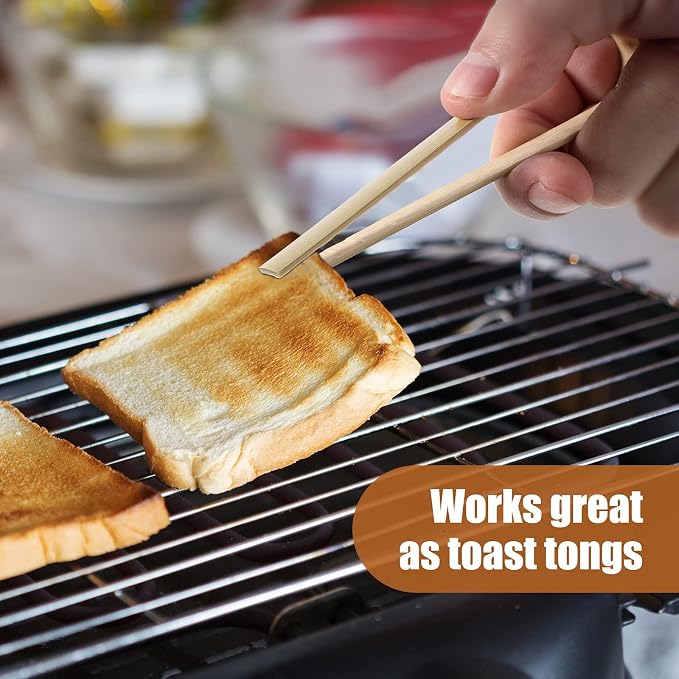 150 Pieces Mini Bamboo Disposable Tongs 4 Inch Bamboo Toast Tong Wooden Cooking Utensils Natural Green for Catering Buffet Home Use Tea Supplies