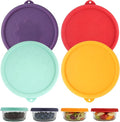 4 Cup Round Silicone Storage Cover Lids Replacement for Anchor Hocking Glass Bowls (Container not Included) 4 Pack