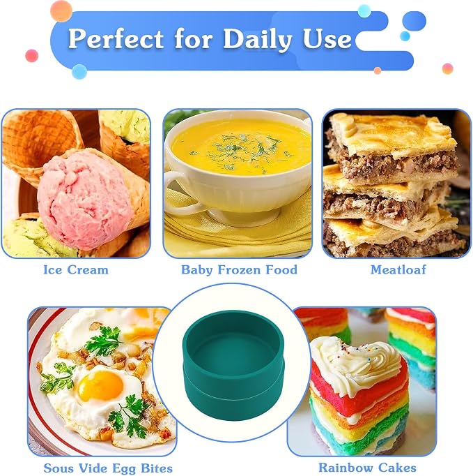 3Pcs ZHYEEDAA Air Fryer Egg Mold,Silicone Egg Molds, Individual Egg Bite Maker Reusable Egg Molds, Microwave Egg Cooker, BPA Free, Dishwasher Safe (Round4)