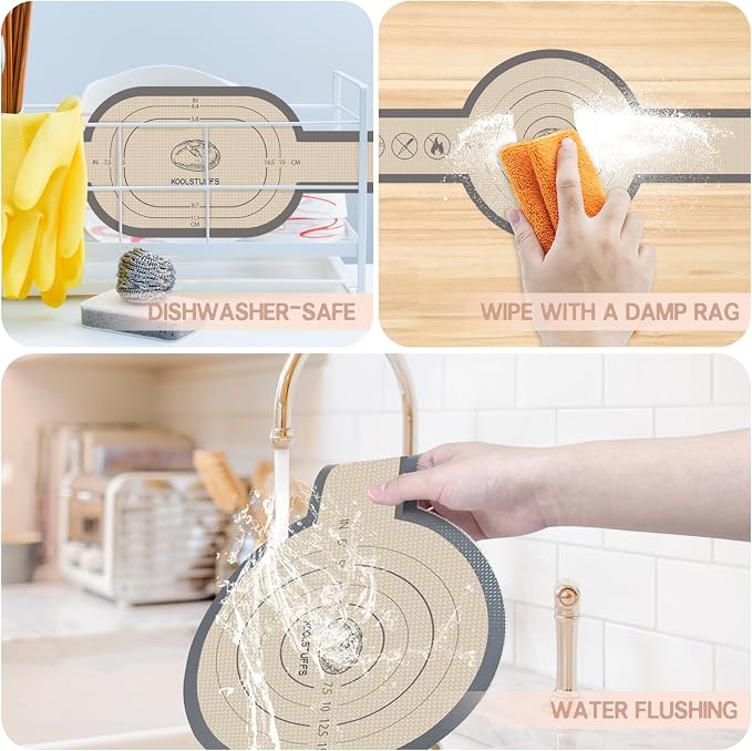 Koolstuffs Sourdough Silicone Bread Sling for Dutch Oven, 2 Pack | Long Handles for Dough Transfer, Nonstick Bread Release, Dishwasher Cleanup, Flexible Reusable Design, Oval and Round, Gray