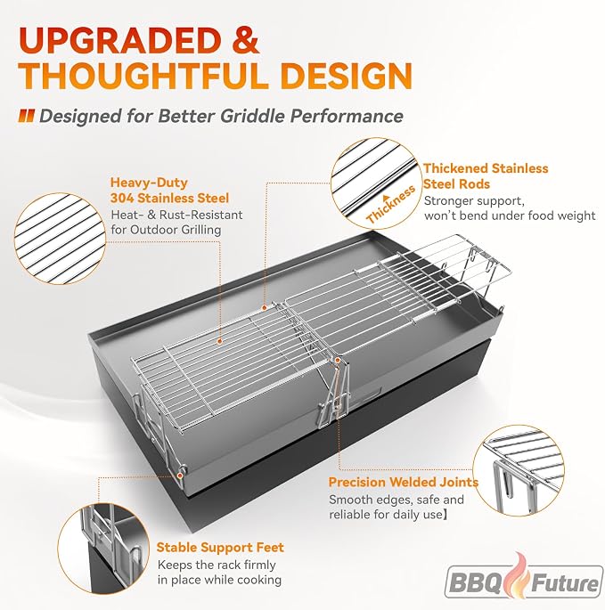 Griddle Warming Rack for Blackstone Griddle, Adjustable Griddle Accessories Cooling Warmer Rack for Black stone Weber and Most Tabletop Flat top 17 22 28 36 Inch Gas Grills
