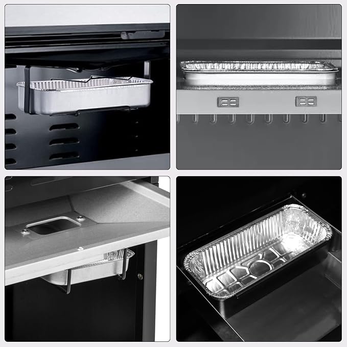 Uniflasy 60 Pack Disposable Grill Drip Pans, Weber 6417 6498 Foil Liners | For Genesis II 400/600, Summit 400/600 & SmokeFire EX4/EX6/EPX6; 11 x 5 trays catch drips, stack neatly for storage after BBQ
