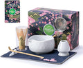Buucup Matcha Whisk Set, Ceramic Kit with Bowl & Bamboo Accessories | 7-piece set includes ceramic bowl, bamboo whisk, scoop, holder, rest, sifter and tea towel. Great for beginners and gifts.