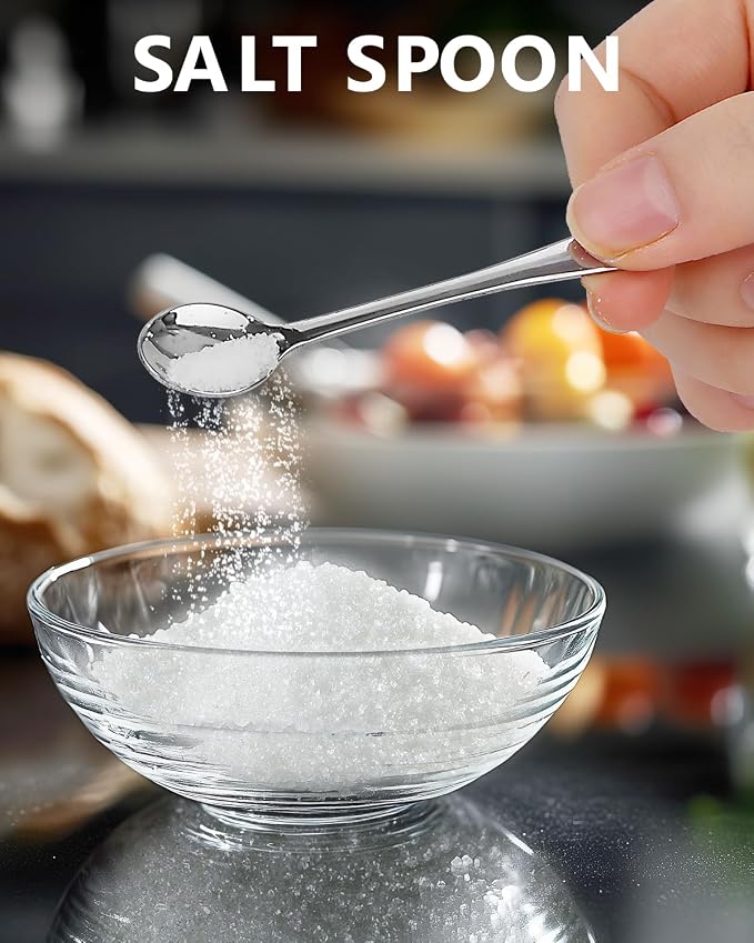 6PCS Tiny Spoons - Mini Stainless Steel Spoons 2.9 inch for Salt Jars Spice Jars, SUS 304 Food Grade Seasoning Spoon for Powder Spices, Pepper, Sugar, Coffee