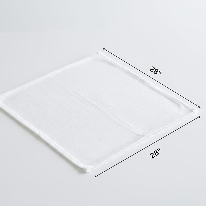 GOTS Certified 100% Organic Cotton Flour Sack | Tea Towel for Crafts| Kitchen Hand and Dish Towel Sets | Baking Bread Proofing Linen Cover| Super Absorbent | 12 Pack 28"x28" Extra Large | White