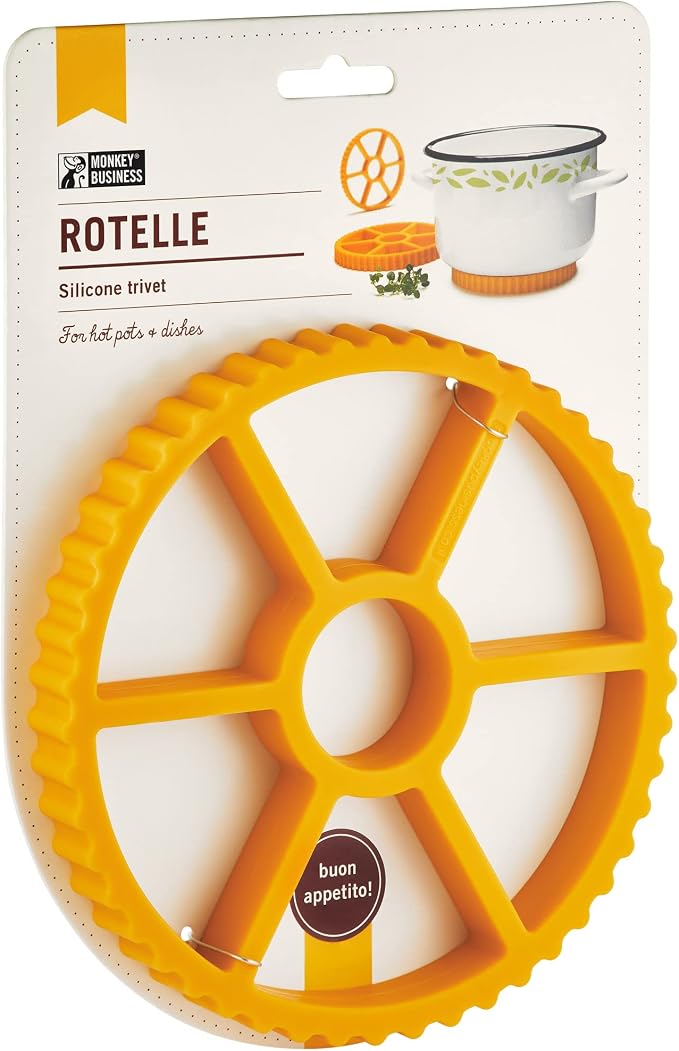 Fun Rotelle-Shaped Silicone Trivet/Hot Pads for Kitchen from a Series of Pasta-Inspired Kitchen Gadgets | Cool Hot Pads to Protect the Countertop | Original Kitchen Accessories | by Monkey Business