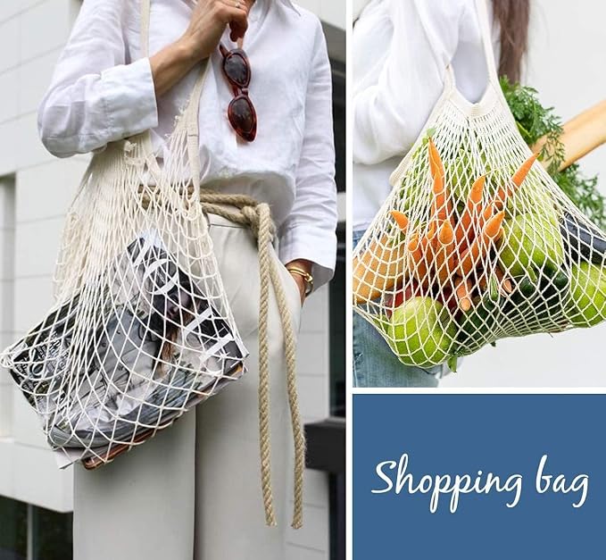YOYI YOYI Cotton Mesh Reusable Produce Bags, Washable 100% Grocery Tote | 100% natural cotton mesh, washable and reusable — lightweight and portable for grocery shopping and produce storage