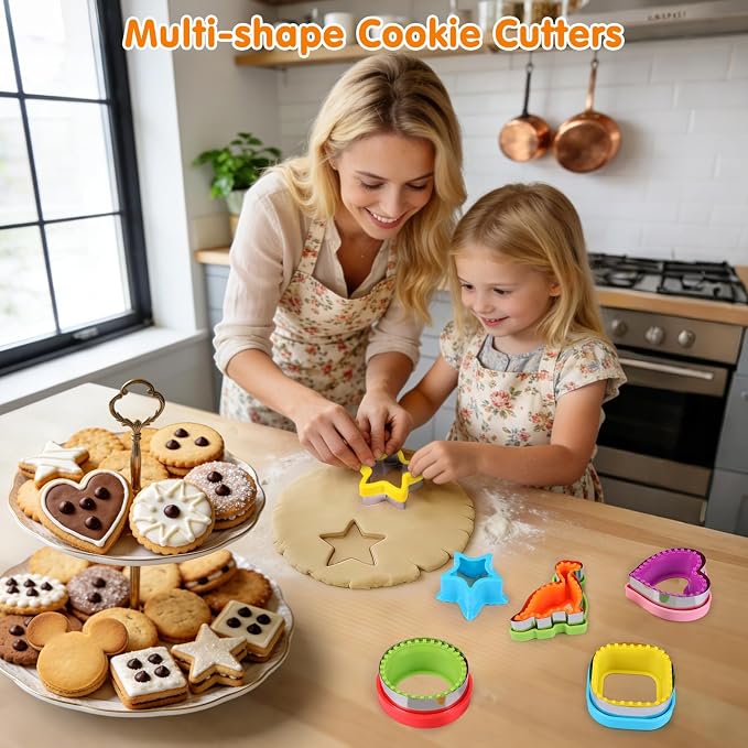 8 pcs Sandwich Cutters for Kids Lunch, Breakfast Crustless Sandwich Maker | Sandwich Cutter and Sealer Star Cookie Cutter Bread Decruster Lunch Box Accessories for Kids Children Adult
