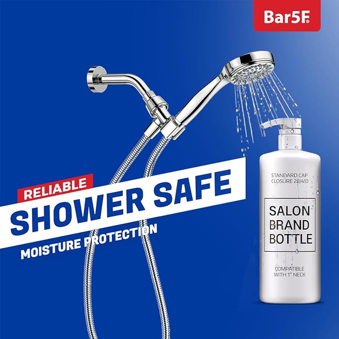 Bar5F Pumps for Shampoo and Conditioner Bottles, Salon-Brand Liters, 2 Pack | Professional-standard durability for salon-brand 1 L/33.8 oz bottles, 28/410 finish, 1-inch neck and 1.1-inch cap diameter