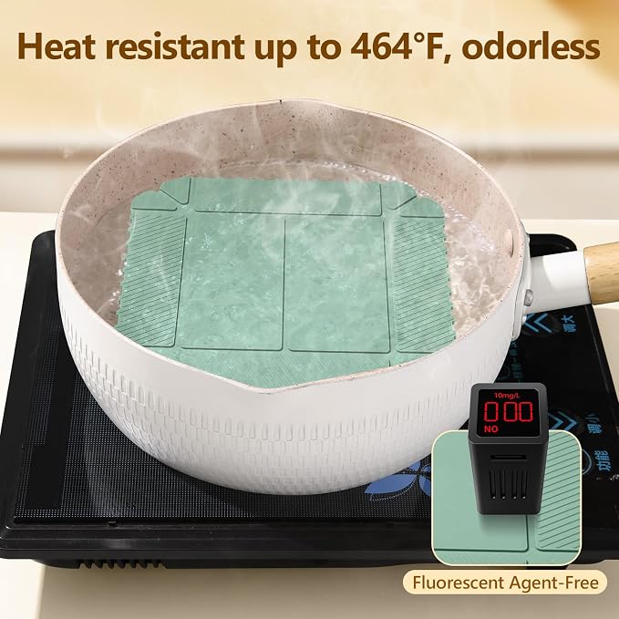 Magnetic Silicone Trivet Mat - Heat Resistant Hot Pad for Hot Dishes, Pots & Pans, Non-Slip Table & Countertop Protector (Green)