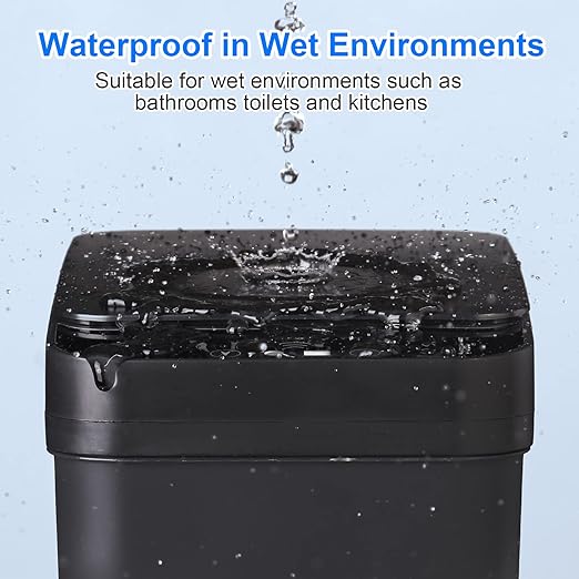 Anborry Bathroom Touchless Trash Can 2.2 Gallon Smart Automatic Motion Sensor Rubbish Can with Lid Electric Narrow Small Garbage Bin for Kitchen, Office, Living Room, Toilet, Bedroom, RV