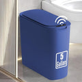 TIPGO 5 Gallon Automatic Bathroom Trash Can with Lid, Blue, Touchless | Motion Sensor, Slim Smart Garbage Bin, Plastic Wastebasket, Battery Operated, Manual Button, for Bedroom, Office,RV