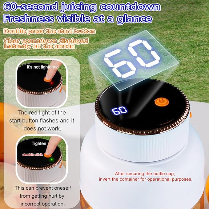 Portable Juice Cup Blender for Smoothies Shakes Fruit Crush Baby Food Maker with Screen 47oz 1350ML USB Cordless Powerful Blades Blending Portable Smoothie Blender for Small Ice Kitchen Outdoor