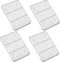 P&P CHEF 4 Pcs Baking Wire Rack for Cooling, 8.6 Inch | Rectangle Cooling Racks for Cooking and Roasting, Fit for Oven Pan, Healthy & Non-Toxic, Rust Free & Dishwasher Safe