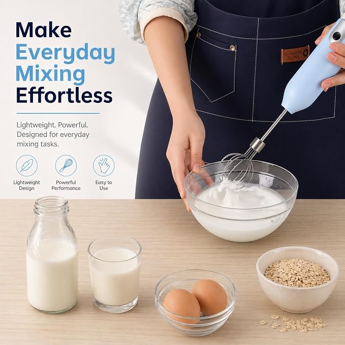 Egg Beater Whisk, Wireless Electric Multi-speed Control Rechargeable Batteries Balloon Whisk for Eggs, Milkshake Cream, Butter, Baby Food Fruits, Sauces and Soup for Kitchen,Camping,Party Gifts