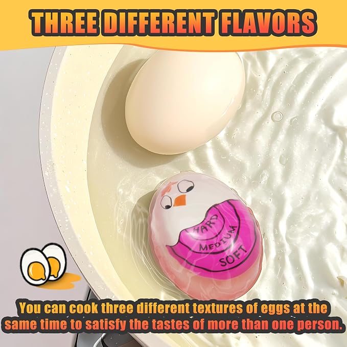 FOREV Egg Timers for Hard Boiled Eggs Timer, Purple 2pcs | BPA-Free, Color Changing Tells When Eggs are Ready