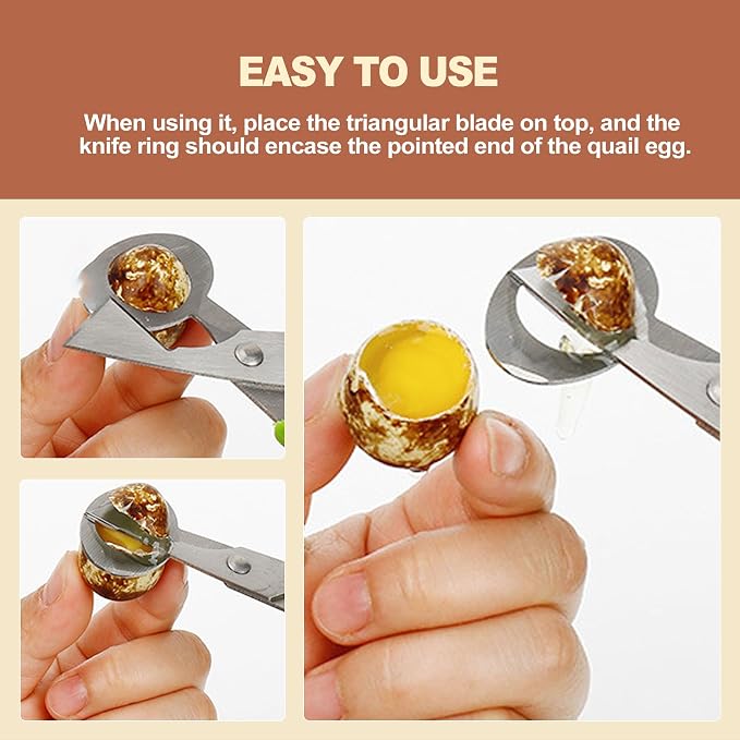 2 Pcs Quail Egg Scissors Cutter Stainless Steel Egg Shell Opener Tool for Small Bird Eggs Shape Kitchen Gadgets for Pigeon Quail Eggs Peeler Scissor Tool